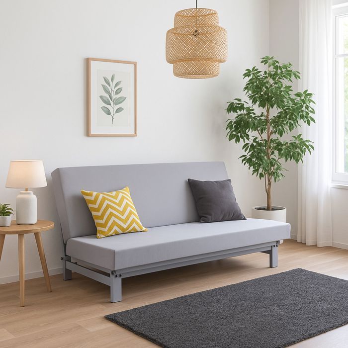 Matelas clic-clac mousse et latex 15 cm LAudacieux - 140x190 - Gris - Fabriqué en France - Terre de Nuit