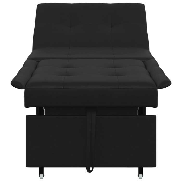 Promotion janvier Canapé-lit Convertible - CLARENCE - 2 en 1 - avec coussin Noir 67x194x82 cm Contreplaqué CC602
