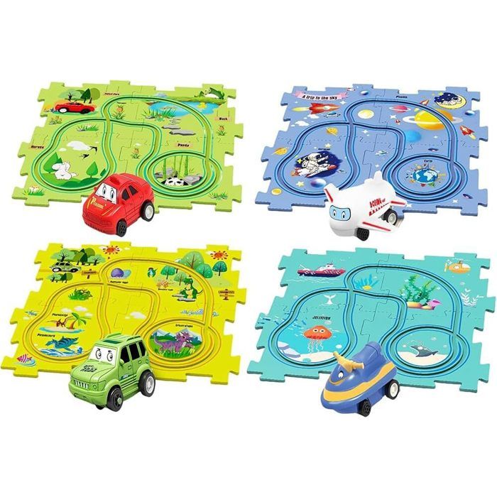 1 Boîte Voiture À Circuit De Puzzle Électrique, Ensemble De