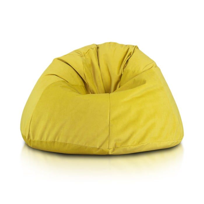 Pouf Relax pouf déhoussable coussin microfibre fauteuil ergonomique pouf rembourré Jaune A28 XXL