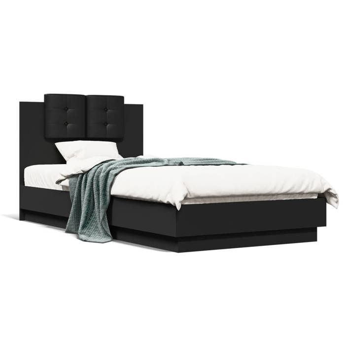 Promo 2026 Lit simple&lit adulte Structure de lit - Cadre de lit - noir 90x190cm 5713426