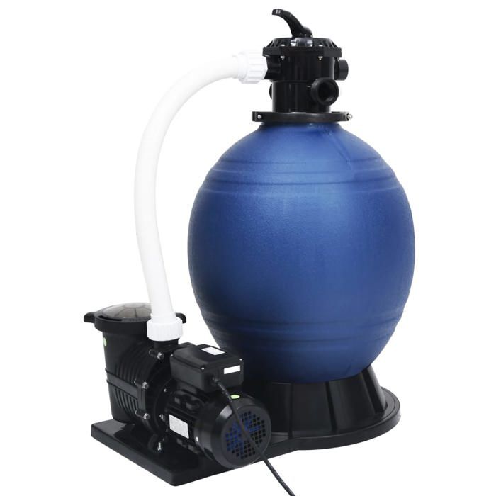Filtre à sable pour piscine - vidaXL - Pompe auto-amorçante - Vanne 7 voies - Débit 18 m³/h - Pression max 35 bars