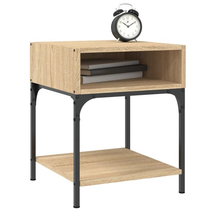 Table de lit - Brun - Armoire de chevet - 1 PC - chêne sonoma 40x41x50 cm bois dingénierie T3865