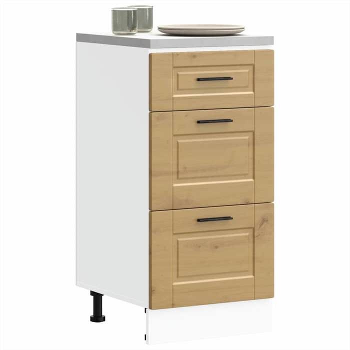 Cabinet de cuisine 1 PC Buffet Cuisine vaisselier Porto chêne artisanal bois dingénierie 40x46x81.5 cm A12875