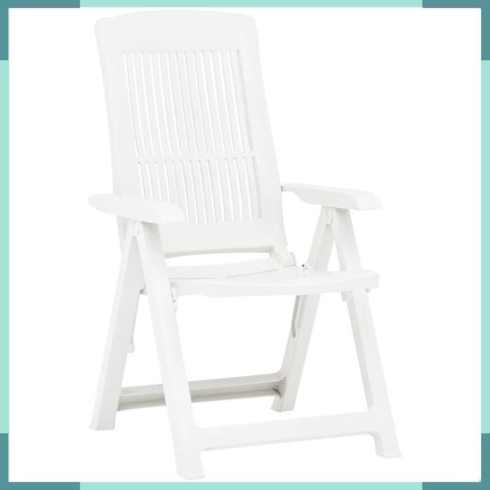 48766 Chaises inclinables de jardin lot de 2 Plastique Blanc