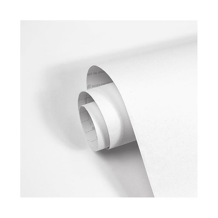 Papier peint autocollant blanc mat- Papier mural- 44 x 300 cm - Film décoratif en vinyle pour meubles de Blanc Mat 44 44 x GOMMETTE