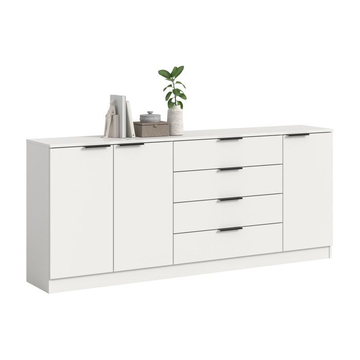 [en.casa] Commode Kopenhagen blanche 185 x 35 x 80 cm
