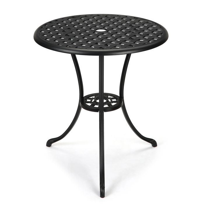 Table de jardin Table bistrot extensionérieur ronde 60 cm en aluminium – Résistante aux intempéries Terrasse balcon Nior