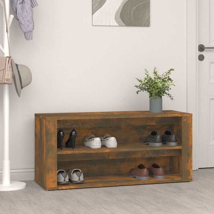 Range-chaussures(1 PC) - VIDAXL - Étagère à chaussures Moderne - Chêne fumé 100x35x45 cm Bois dingénierie@15638