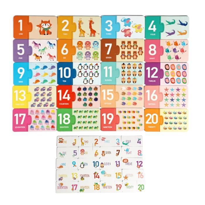 Jeu de Cartes Jeu de Cartes dapprentissage Jeu de Lettres pour Jouet éducatif pour Apprendre à Compter pour de 1 5 à 6 Ans
