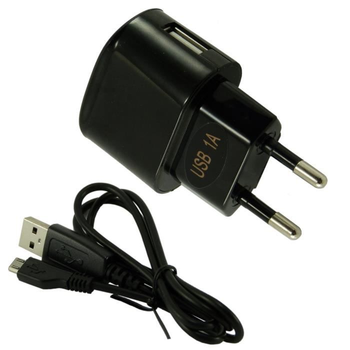 Chargeur Mural Secteur Micro USB Pour SFR Startext 2 / Startrail 6 - Noir - Neuf Sous Emballage