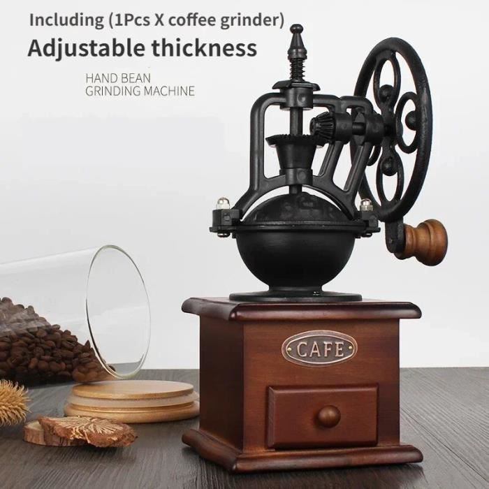 Moulin à café,Black--Mini Moulin À Café Manuel En Acier Inoxydable