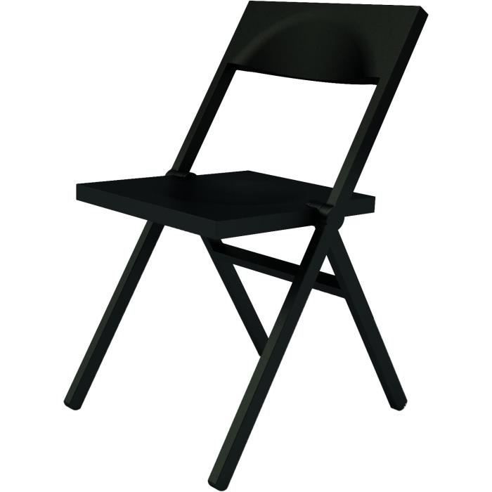 alessi piana aspn9017 - chaise pliante design, polypropylene renforce de verre, noir