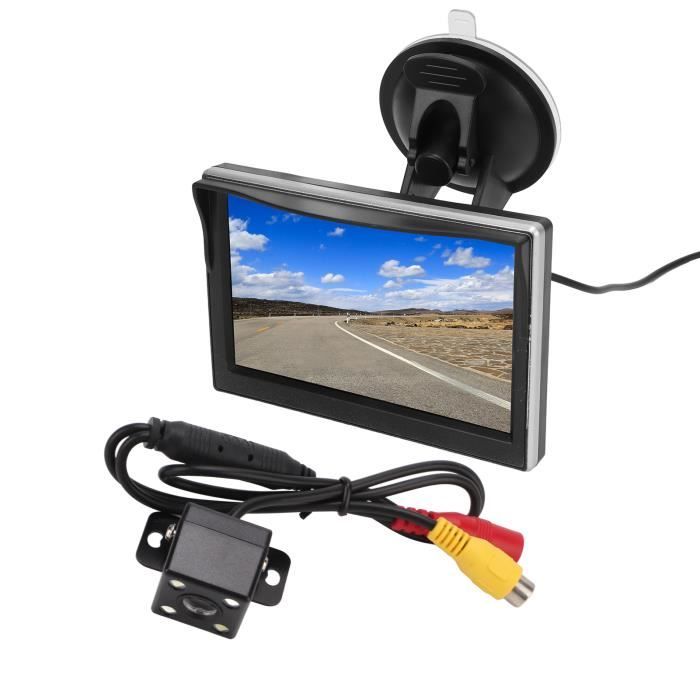 Ashata Reversing Monitor, 170° Wide View Backup Camera System Kit 1080P 5in Waterproof auto radar Caméra de lumière 4LED