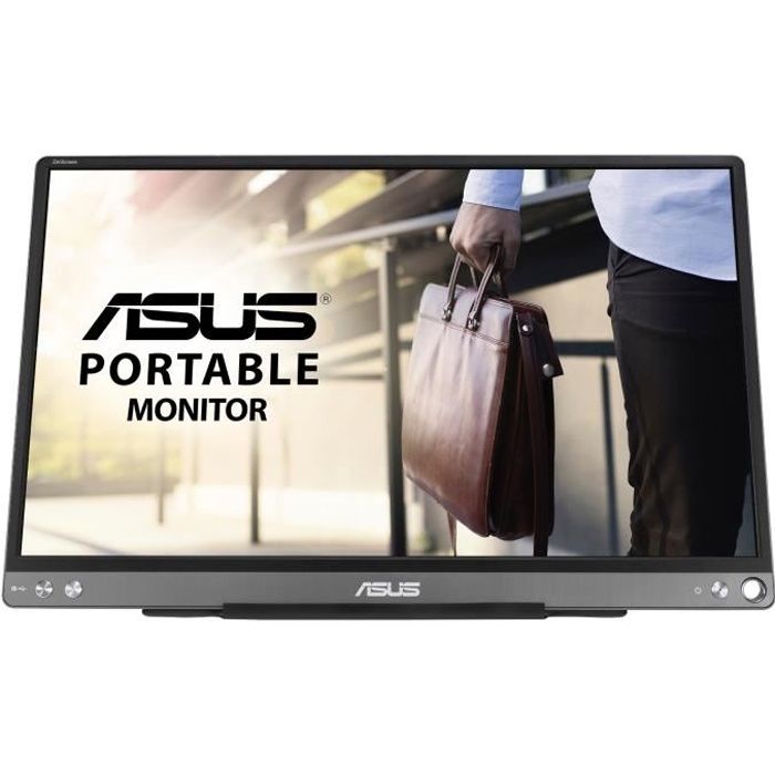 Écran PC Mobile ASUS ZenScreen MB16ACE - 15.6 - IPS - Full HD 1920x1080 px - 5ms - 60Hz - 220cd/m² - USB-C - Gris Foncé