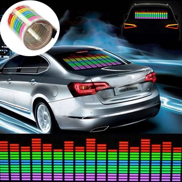 Zareste®70x16CM voiture autocollant musique rythme LED flash lampe de  lumière activée@zf7196 - Cdiscount Auto