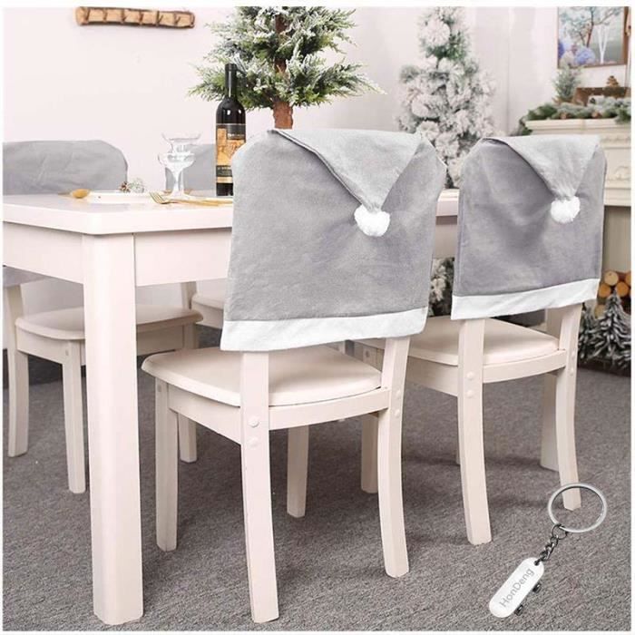 6pcs Noël Housse de Dossier de Chaise, Housse de Chaise Noel pour