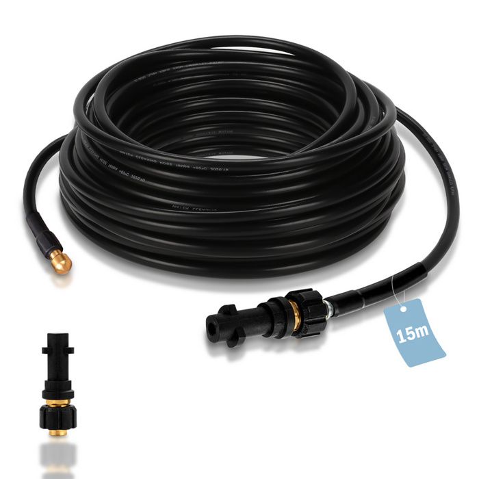 Tuyau Haute Pression KiloSton 15m 3600 PSI - Anti-plis, Compatible Karcher K2 à K7, Utilisation Toutes Saisons