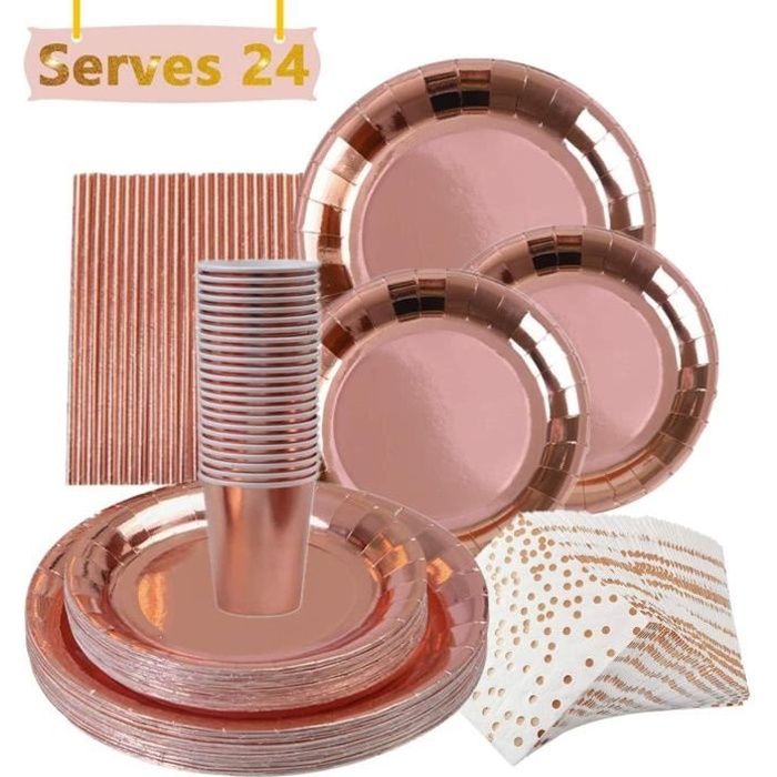 Vaisselle Vainechay 146pcs Kit Vaisselle Jetable Anniversaire Or Rose Assiette Diner Tasse Serviette Papier Paille Pour 349 Cdiscount Maison Vaisselle Vainechay 146pcs Kit Vaisselle Jetable Anniversaire Or Rose Assiette Diner Tasse Serviette Papier Paille Pour 349 Cdiscount Maison