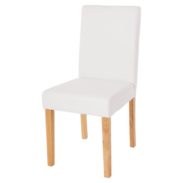 Chaise de salle à manger Littau chaise de cuisine similicuir - blanc mat pieds clairs Chaise de salle à manger Littau chaise de cuisine similicuir - blanc mat pieds clairs