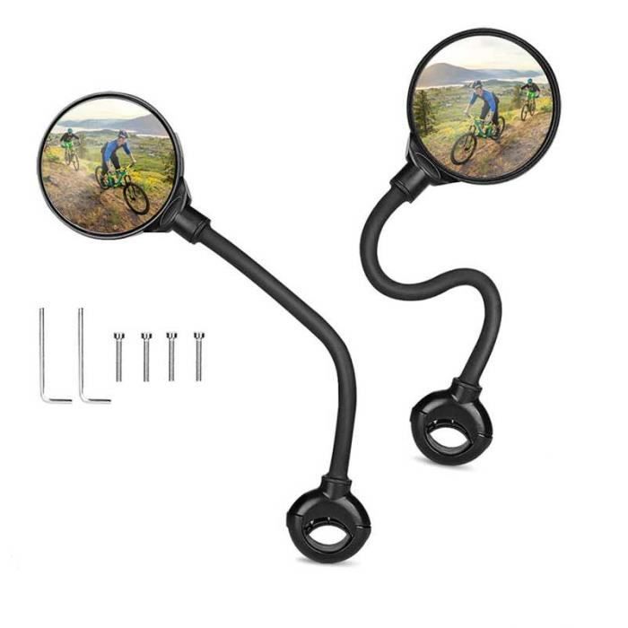 Rétroviseur Gauche HD Pour Vélo électrique – Verre Convexe Extra Large, Montage Rapide, Compatible Guidon 21-23 Mm, Robuste Et étanche
