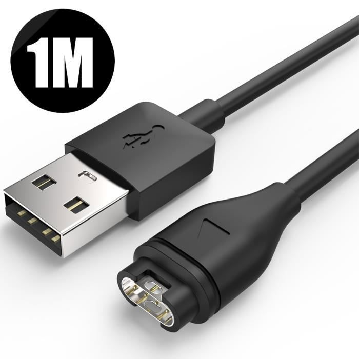 Câble Chargeur Garmin 100cm - Compatible Fenix 7/6/5, Forerunner, Vivoactive - Nylon Tressé