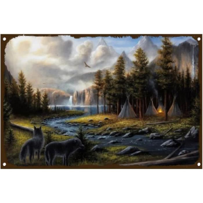 Plaque Métal Déco Vintage - Vache (20x30cm) - DÉCO - ACCESSOIRES