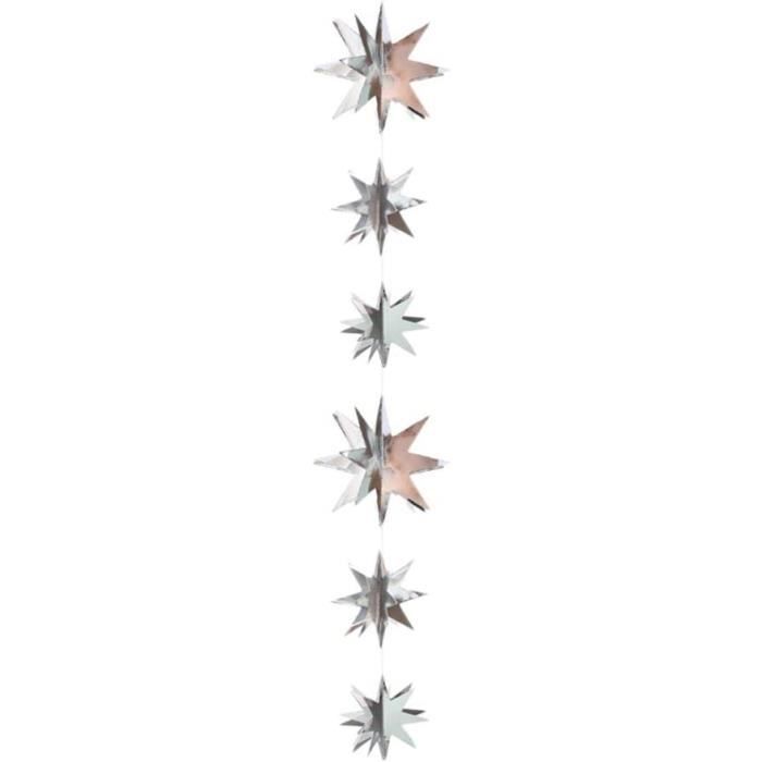 Guirlande Fanion Noel Etoiles 3D Flocon de Neige Banderole Bannière