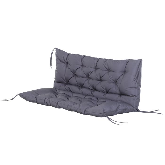 Coussin Matelas Assise Dossier pour Banc de Jardin - Outsunny - Gris -  120x110x12cm - Cdiscount Jardin