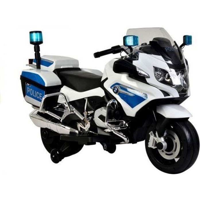 Moto électrique 12V BMW Police Blanche