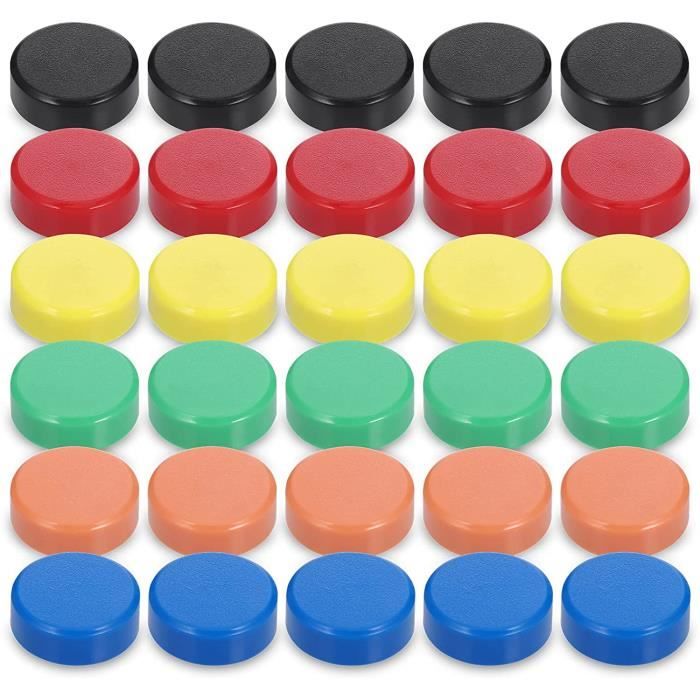 Ceisazira Lot De 50 Aimants Décoratifs Colorés Pour Tableau Blanc, Réfrigérateur, Solide, Rond, Multifonction, Diamètre 20 Mm, 50 Pièces/paquet, Plastique
