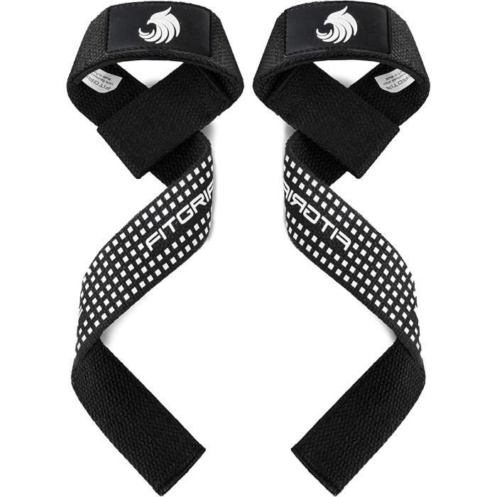 Sangles De Tirage Musculation - Lot De 2, 60 Cm, Pour Deadlift, Tractions, Rows, Poignets Petits à Grands