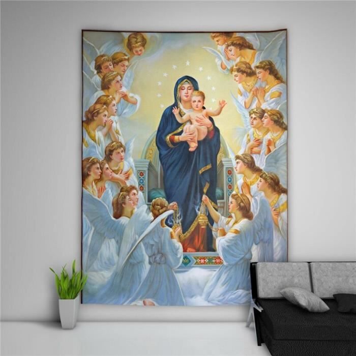 Cadre Décoratif Vierge Marie - Doré - 20x13 Cm - Art Mural Religieux - Occasion