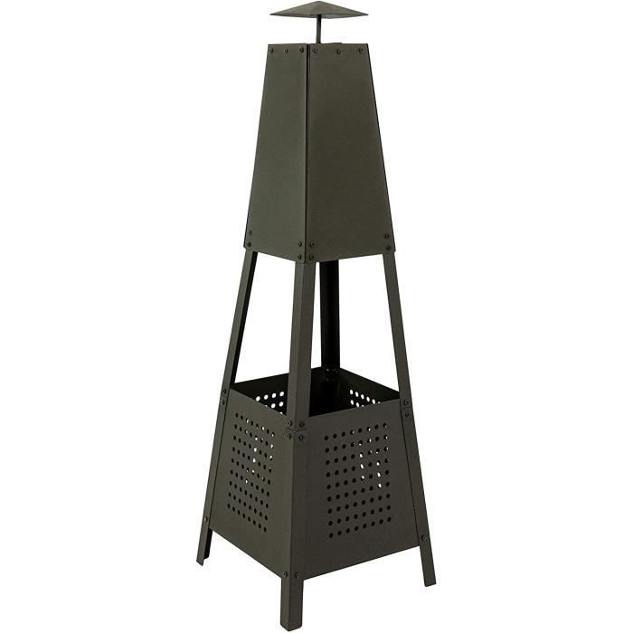 Brasero De Jardin MaxxGarden Atlanta Ø40×119 Cm - Cheminée Extérieur Bois - Design Grec - Noir