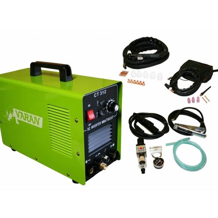 Poste à souder et à découper 3 en 1 TIG, MMA et Plasma Varan CT312 Inverter + accessoires