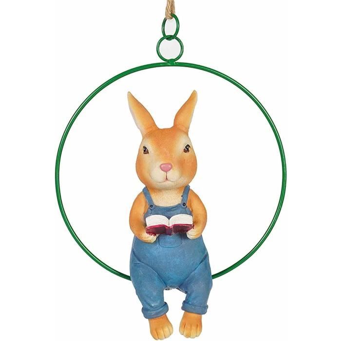 Statue De Lapin Décorative Avec Lumières Solaires Changeantes En Forme