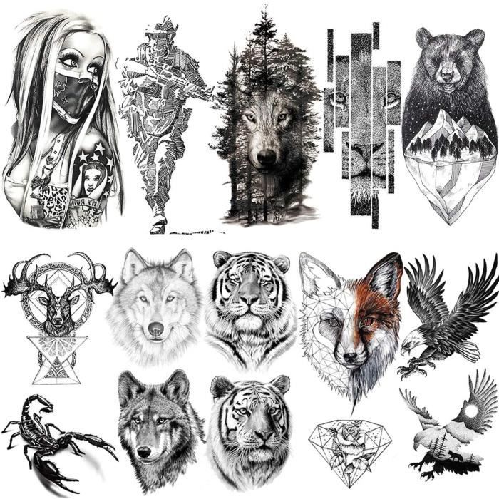 Maquillage Laroi 10 Feuilles Grand Realiste Tigre Tatouage Ephemere Femme Bras Soldat Faux Tatouages Temporaires Adultes Cdiscount Au Quotidien Maquillage Laroi 10 Feuilles Grand Realiste Tigre Tatouage Ephemere Femme Bras Soldat Faux Tatouages Temporaires Adultes Cdiscount Au Quotidien