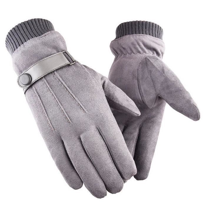 Gants Hiver chaud écran tactile pour homme femme thermiques en suede  doublure polaire mitaines anti-glisse hivernales pour le sport en plein air  Conduite Vélo Randonnée Course à pied Camping (noir) : 