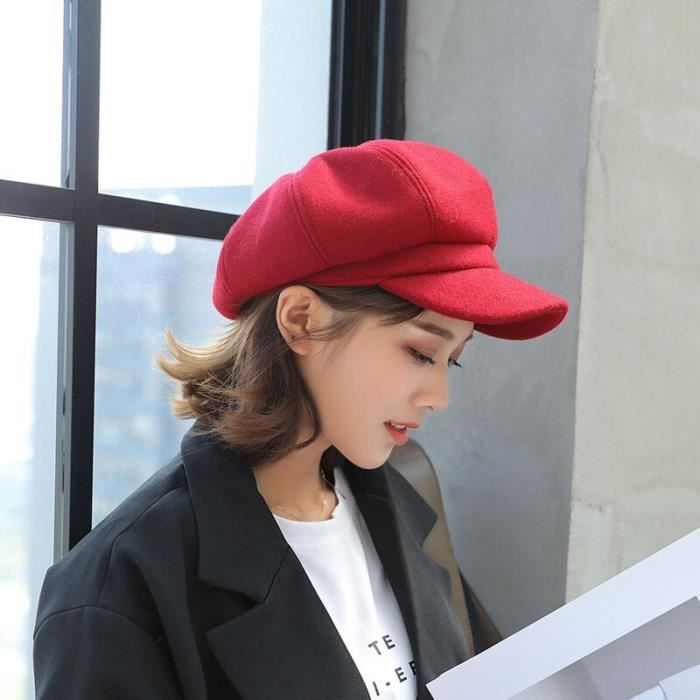 Beret Couleur Unie Vintage Gavroche Chapeau Octogonal Cap Mode Nouveau Simple Adulte Casquette Hommes Chapeaux Béret