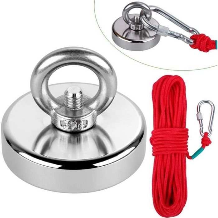 Aimant de pêche avec grappins, corde et gant de 20,1 m, force de traction de