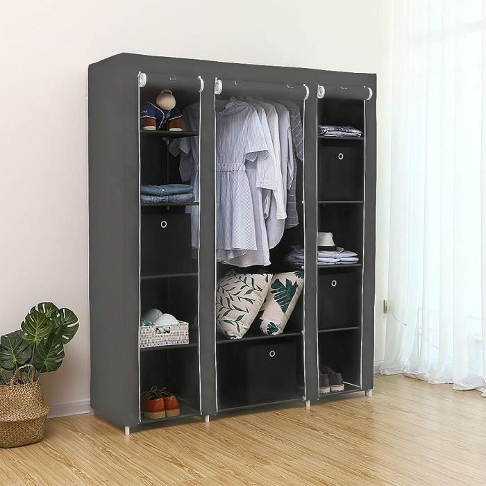 Armoire de rangement YYIXING® - Gris - Grande capacité - 172 x 134 x 43 cm