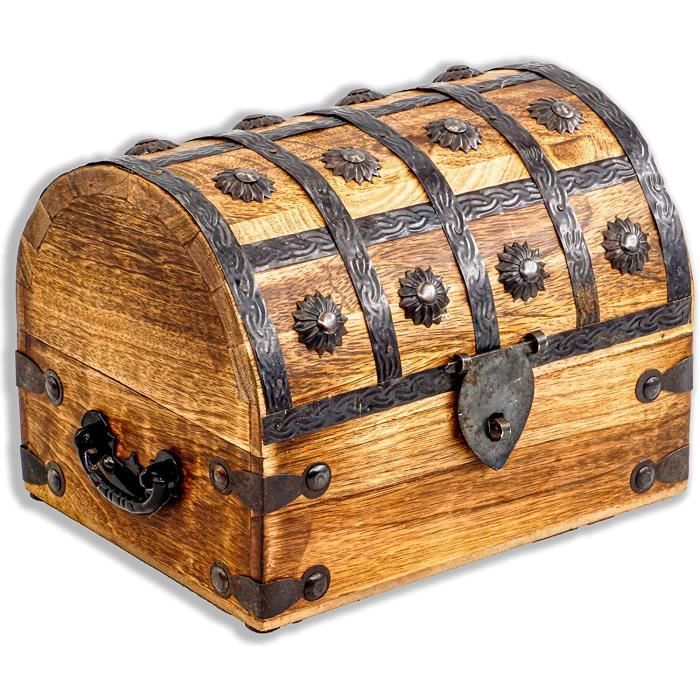 Lot De 3 Coffres Au Trésor Pirates – Bois De Manguier – Neufs