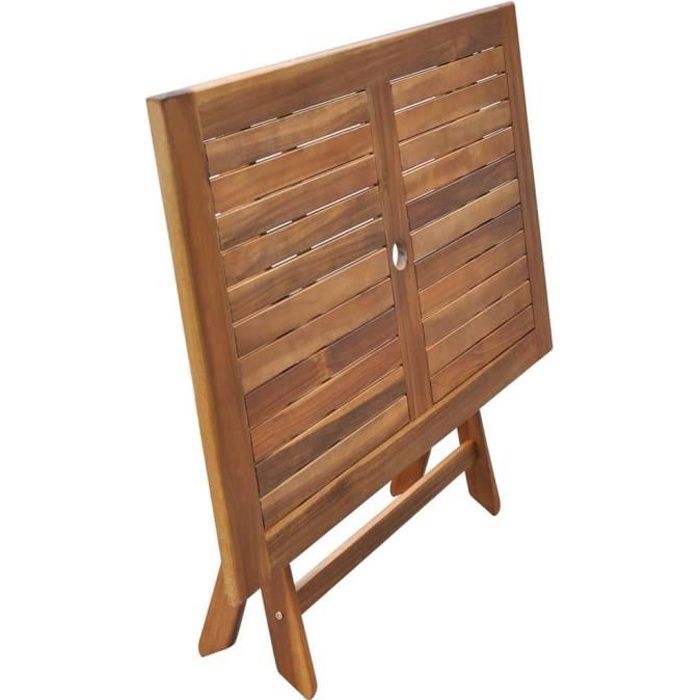 Table de jardin pliable 120x70x75 cm Bois dacacia massif - Marron - Bois massif - Pliant