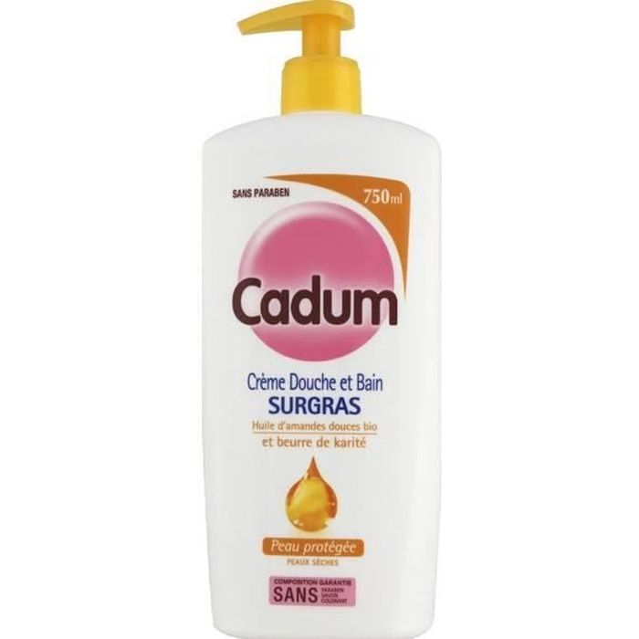 CADUM Gel Douche SURGRAS Amande douce et beurre de karité BIO