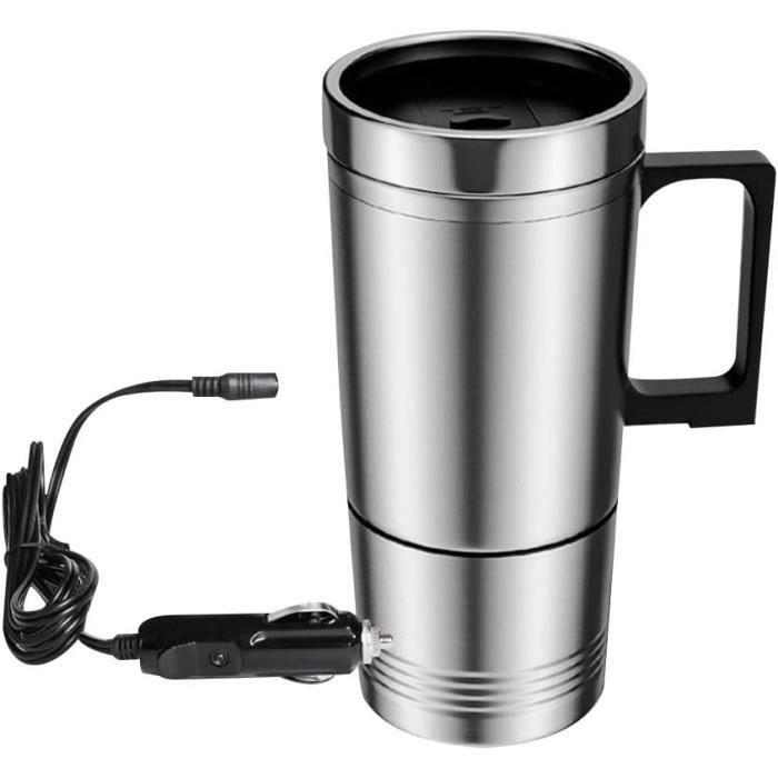 Tasse Chauffante Voiture 12V - 450ml, Inox, Garde Café Chaud En Route
