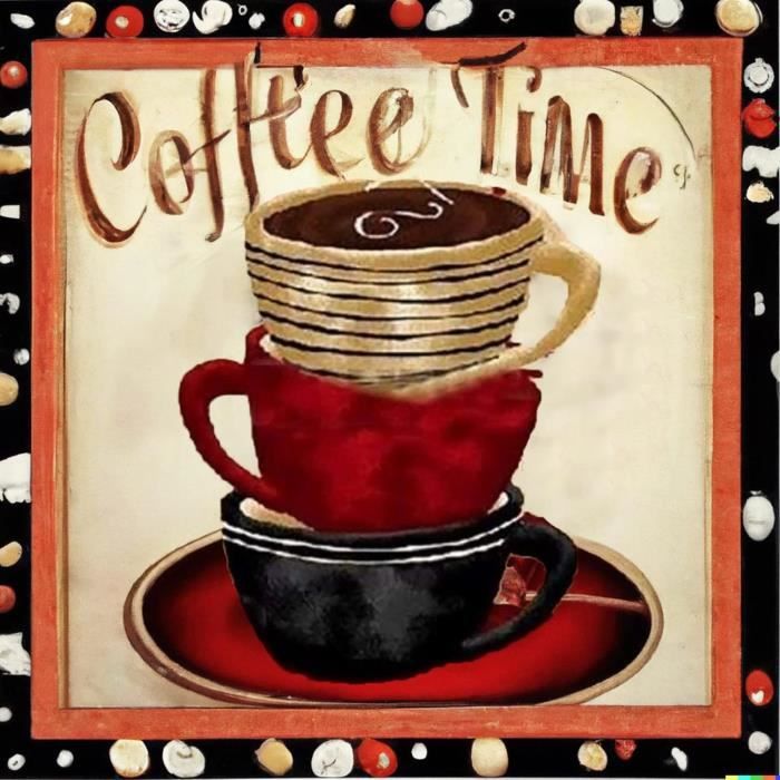 Kit Diamond Painting 5D Zariocy 30x30cm - Tazze Di Caffè, Fai Da Te, Per Principianti - Decorazione Casa, Antistress