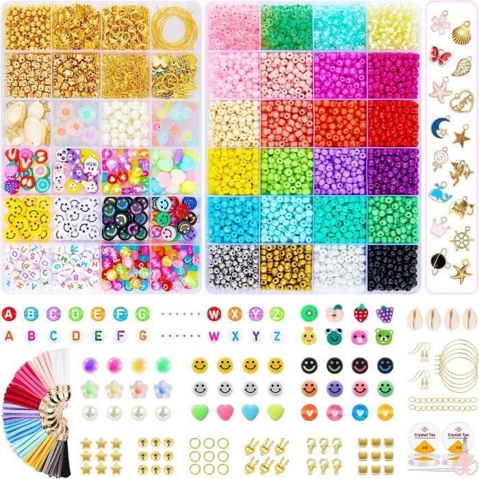 Lot de 2 métiers à tisser à perles pour fabrication de bracelets, boucles d' oreilles, ceintures, métier à tisser à perles en métal, métier à tisser à perles en bois pour tisser bracelet
