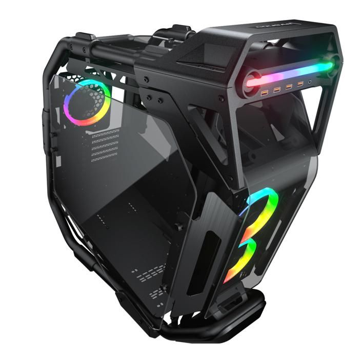 Boitier PC Gaming – Cougar Gaming – CRATUS – Verre trempé incurvé – Performances thermiques et excellent flux dair