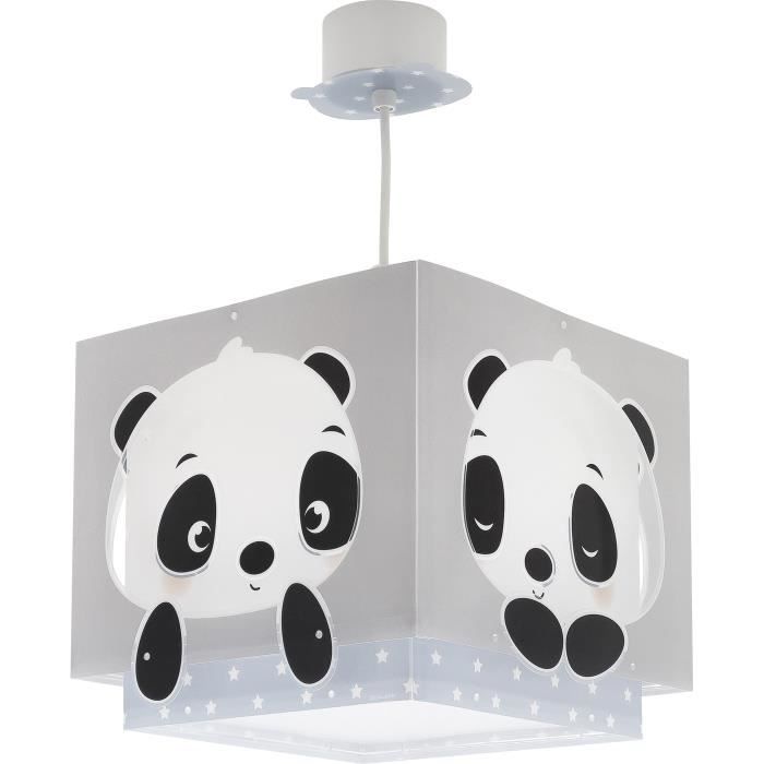 Dalber - Lampe à suspension enfant - Panda - Motif panda, L 24 cm, H 21,5 cm, Bleu