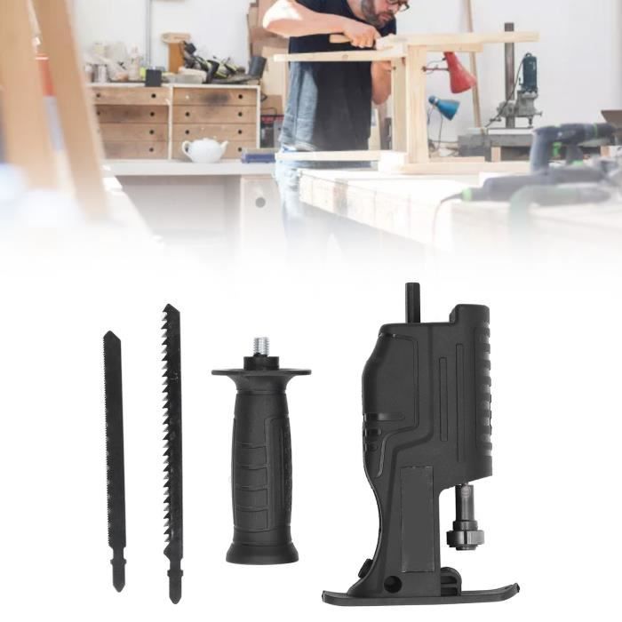 Kit De Fixation Pour Transformer Une Perceuse En Scie Alternative - 3 Lames (bois, Métal, Viande) - Accessoire Universel